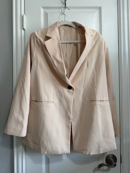 Jackets & Blazers - Blush Pink Blush Oversized Single-Button Blazer